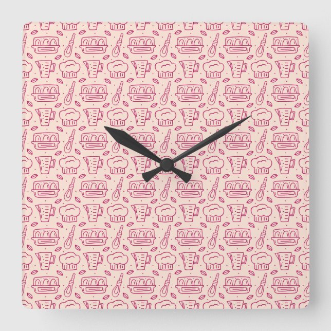 Chef Gift | My Kitchen Was Clean Last Week Square Wall Clock (Front)