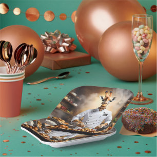 Chef Giraffe Bakes Pastries, Paper Plate