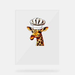 Chef Giraffe - Cute Giraffe In A Chef's Hat Giraff Acrylic Sign