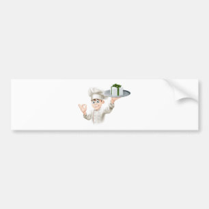 Chef giving gift bumper sticker
