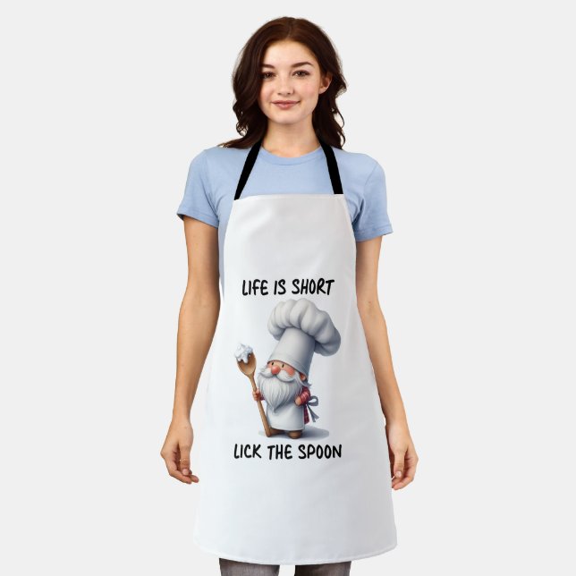 Chef Gnome Life Is Short Lick The Spoon Apron (Worn)