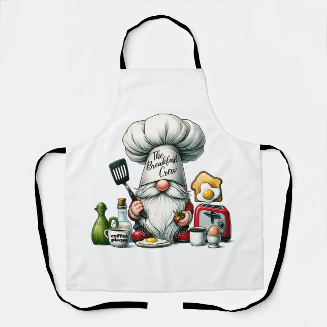 Chef Gnome The Breakfast Crew Apron (Front)