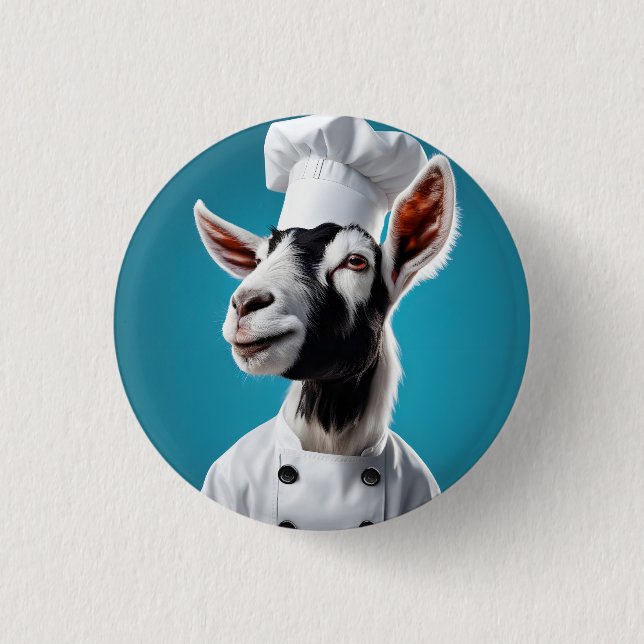 Chef Goat 3 Cm Round Badge (Front)
