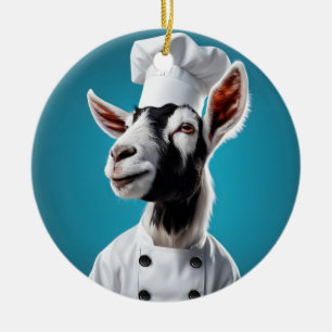 Chef Goat Ceramic Tree Decoration