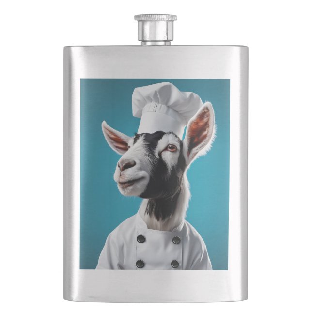 Chef Goat Hip Flask (Front)