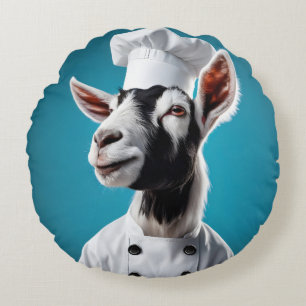 Chef Goat Round Cushion