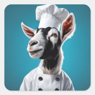 Chef Goat Square Sticker