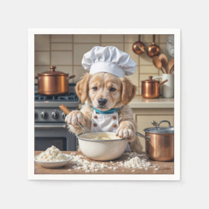 Chef Golden Retriever Puppy  Napkin