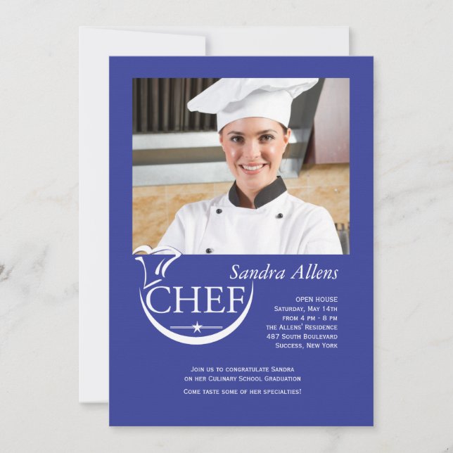 Chef Graduation Photo Invitation (Front)