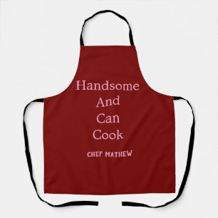 Chef handsome and can cook simple modern cooking apron