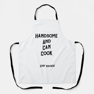 Chef handsome and can cook simple modern cooking  apron