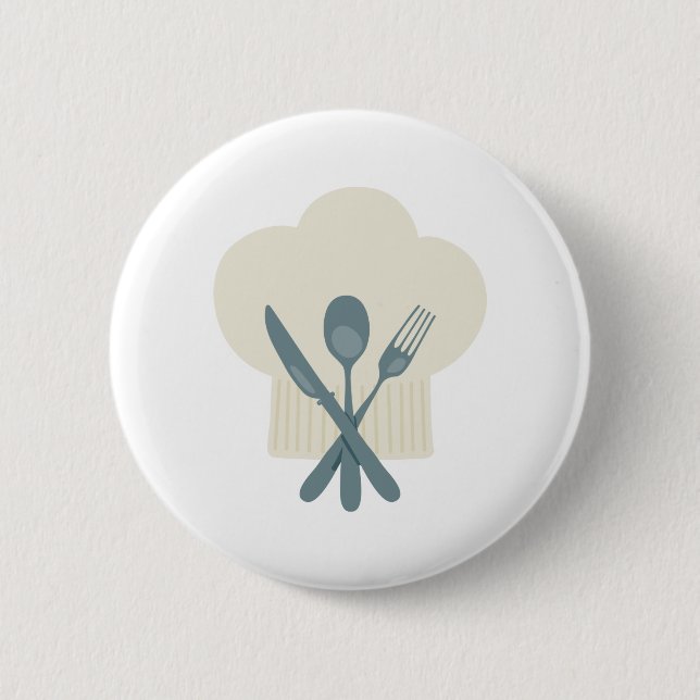 Chef Hat 6 Cm Round Badge (Front)