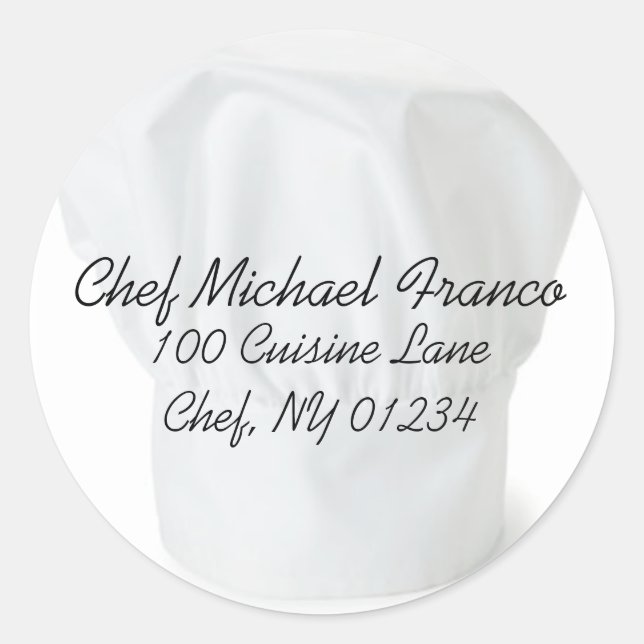 Chef Hat Address Label Stickers (Front)