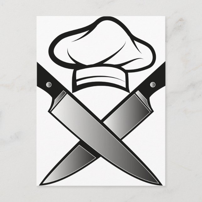 Chef Hat and Knives Postcard (Front)