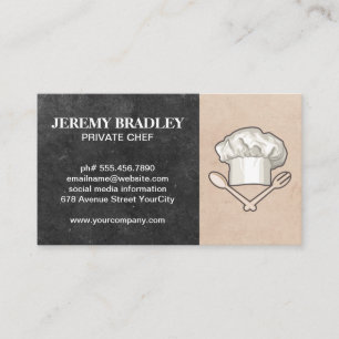 Chef Hat and Tools   Cooking Utensils Business Card