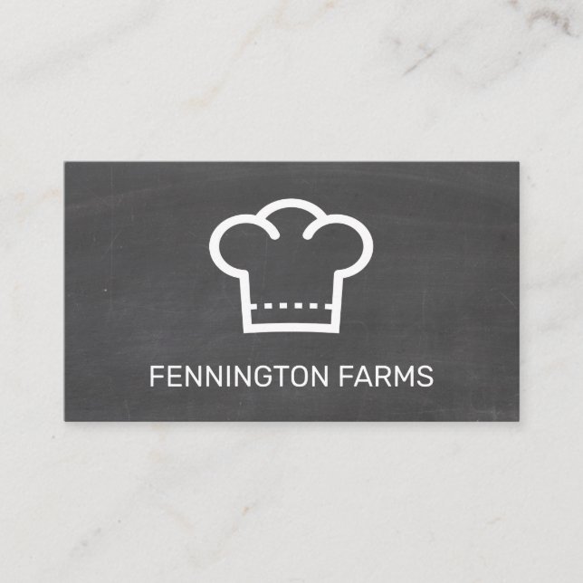 Chef Hat | Chalkboard Background Business Card (Front)