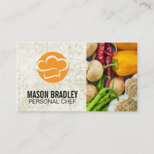 Chef Hat   Culinary Arts   Produce Vegetables  Business Card
