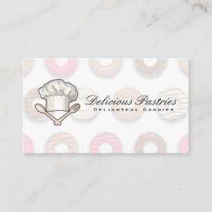 Chef Hat Doughnut Pattern Business Card