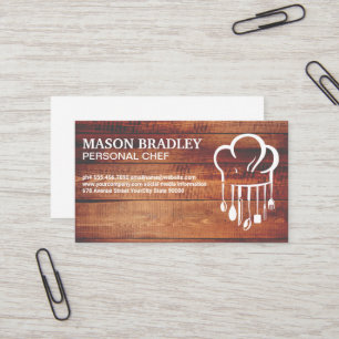 Chef Hat Kitchen Utensils Logo   Culinary Business Card