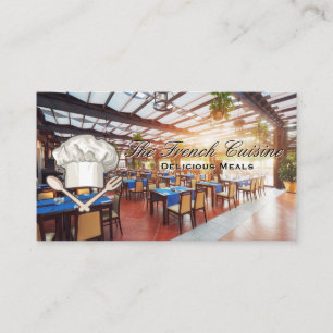 Chef Hat Logo   Restaurant Dining Area Business Card