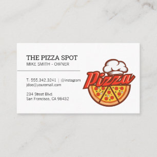 Chef Hat Pizza Logo Business Card