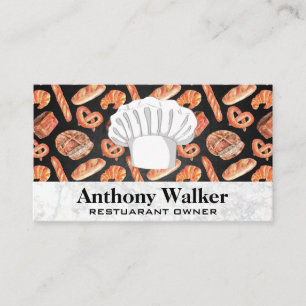 Chef Hat   Pretzels and Bread Business Card
