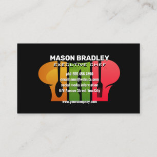Chef Hat Silverware Logo Business Card