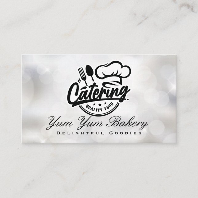 Chef Hat Silverware | Restaurant Business Card (Front)