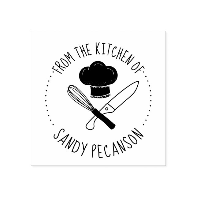 Chef hat utensils personalised from the kitchen of rubber stamp (Imprint)