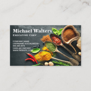 Chef Herbs and Spices   Culinary Ingredients Business Card