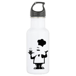 Chef holding a bowl of soup 532 ml water bottle