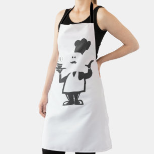 Chef holding a bowl of soup apron