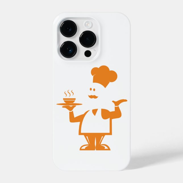 Chef holding a bowl of soup iPhone case (Back)