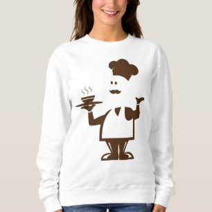 Chef holding a bowl of soup sweatshirt