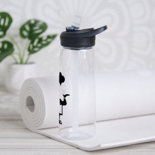 Chef holding a bowl of soup water bottle