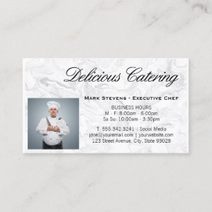 Chef Holding Knife   Marble Business Card