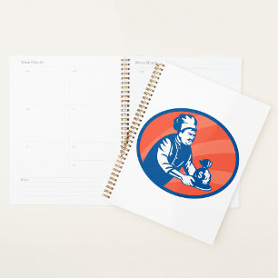 Chef Holding Money Bag Restaurant Finance  Planner