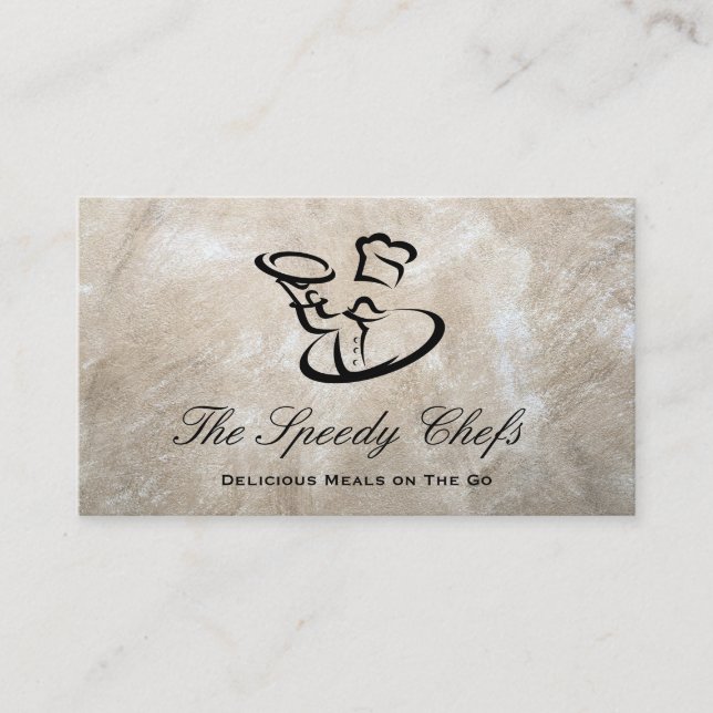 Chef Holding Platter Tray Business Card (Front)