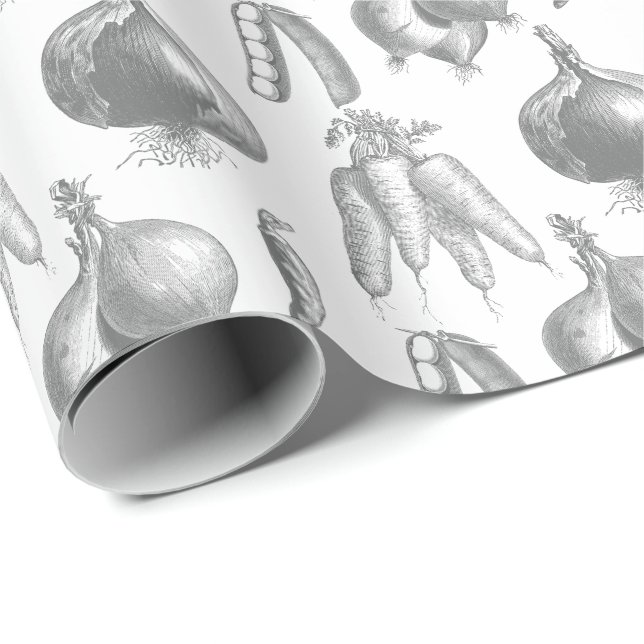 Chef Homemade Bakery Cook Vintage Vegetables Wrapping Paper (Roll Corner)