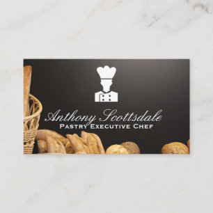 Chef Icon   Baked Bread Background Business Card