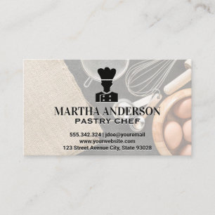Chef Icon   Baking Ingredients and Tools Business Card