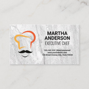 Chef Icon   Rock Texture Background Business Card