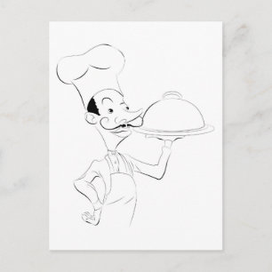 Chef illustration postcard