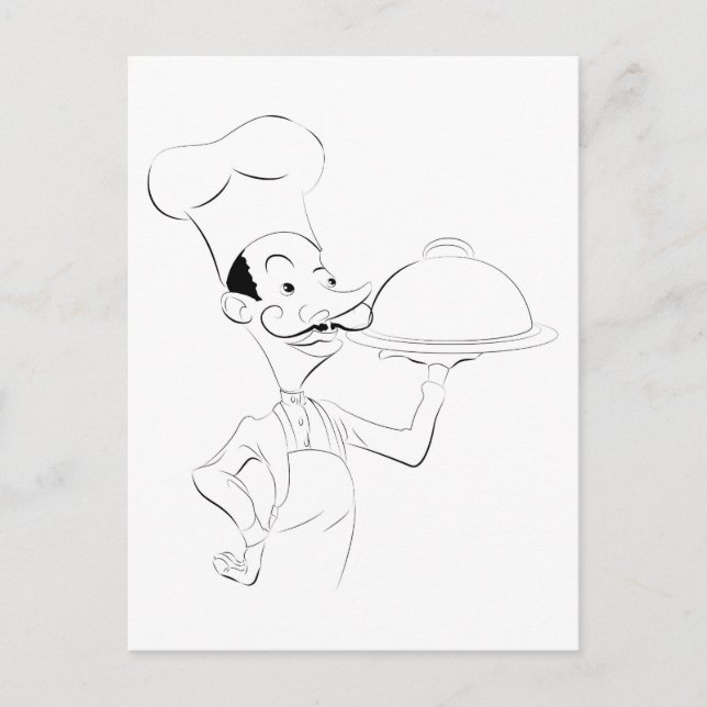 Chef illustration postcard (Front)