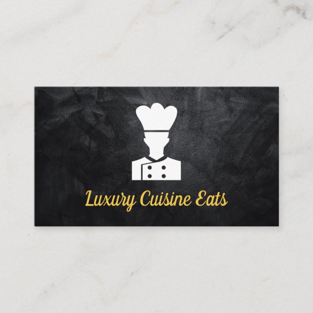 Chef in Cooking Attire Logo Business Card (Front)