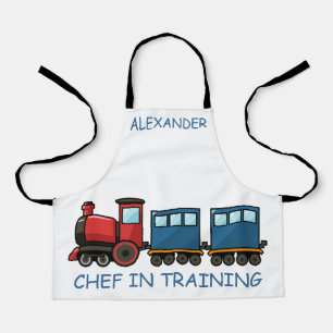 Chef in Training Red Train Personalise Kids' Apron