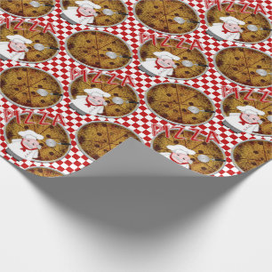 Chef Italiano Pizza, Chequered 02-Gift Wrap Wrapping Paper