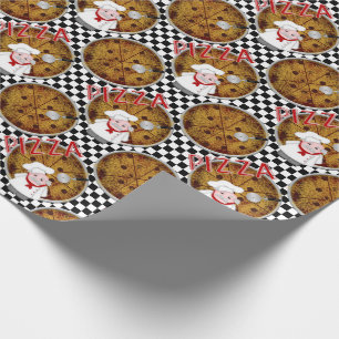 Chef Italiano Pizza, Chequered 03-Gift Wrap Wrapping Paper