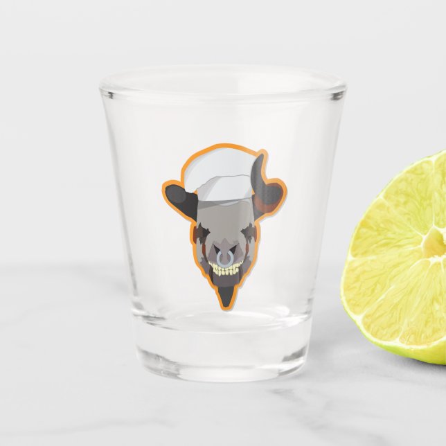 Chef J the Minotaur Shot Glass (Front)