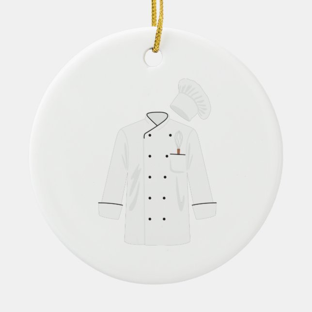 Chef Jacket Ceramic Tree Decoration (Front)